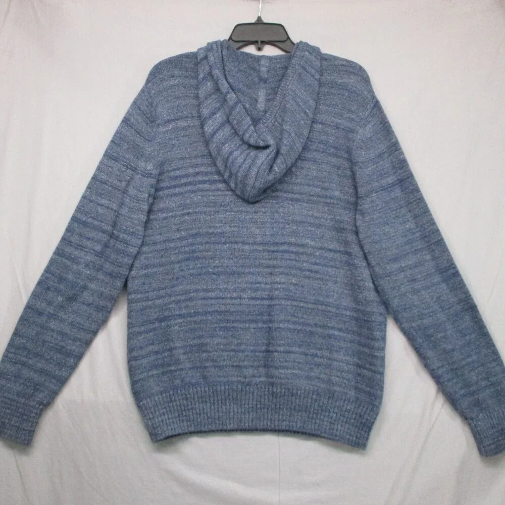 Banana Republic Full Zip Hoodie Sweater‎ Heather Dark Blue Men Size | L